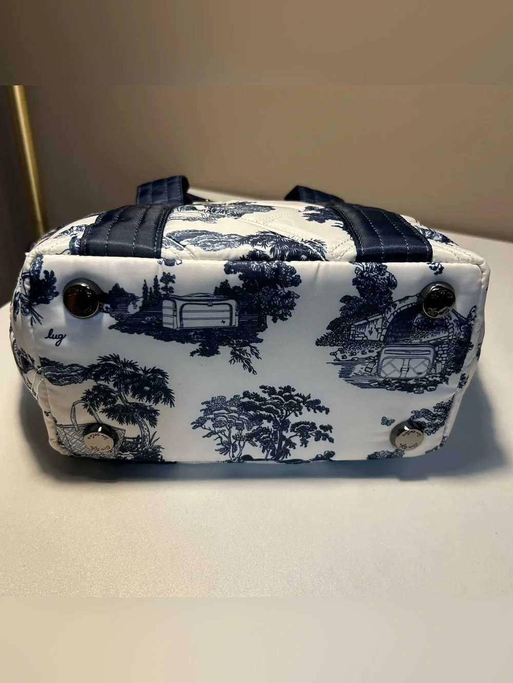 Lug Storybook Blue White Dory LE nylon tote crossbody removable strap NWOT